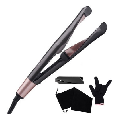 PROMO Amazon  Private Label 2 In 1 Twist Lcd Display Flat Iron Hair Curler Straightening Brush Hair Straightener Curler